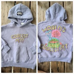 ZARA NICKOLEODEON SPONGEBOB SZ 6-7Y PLAY PURPLE PATRICK loose sweatshirt Hood